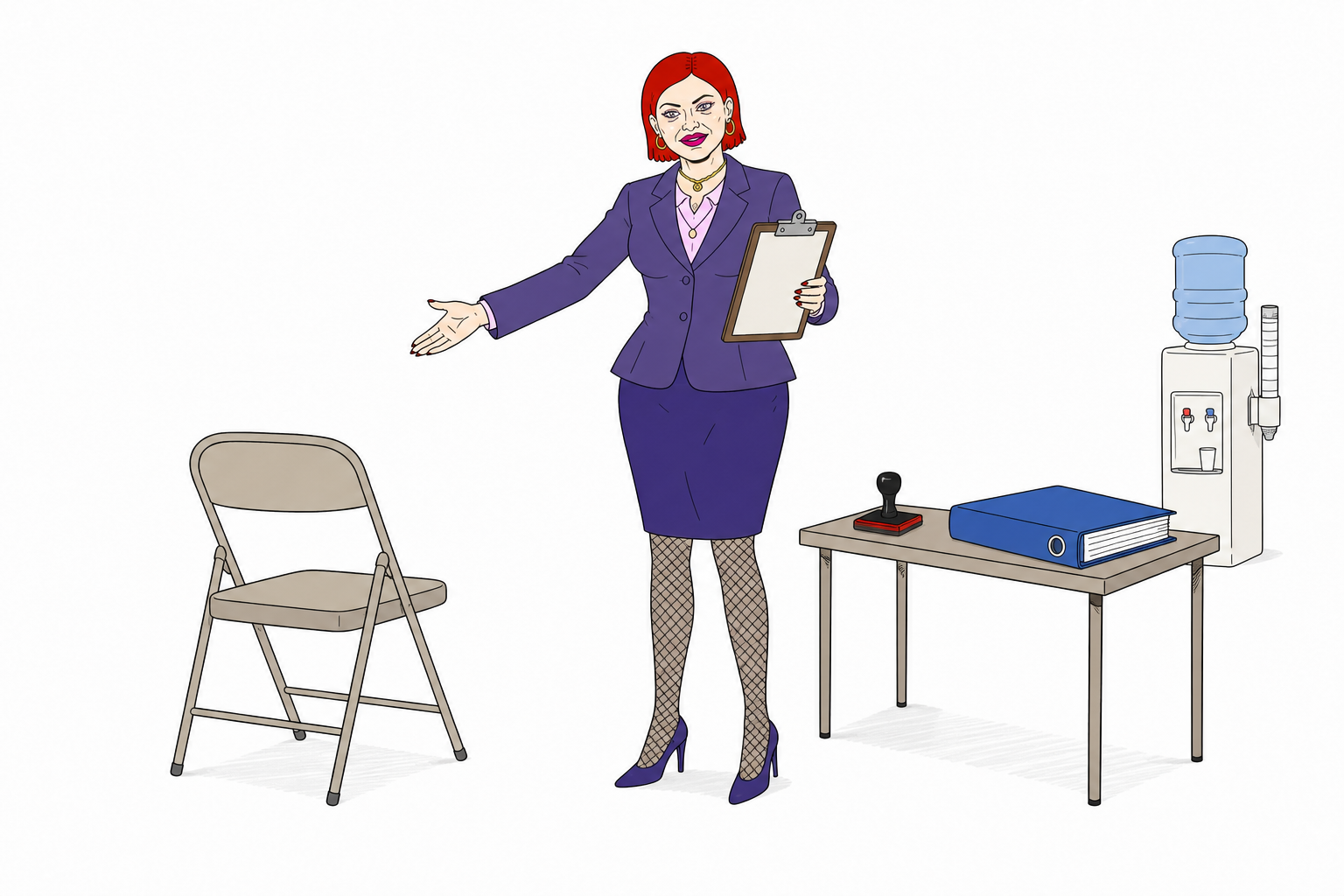 HR presenting mandatory fun training to an empty chair